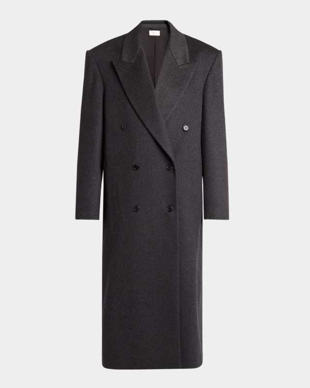 Harisi Long Double-Breasted Wool Coat